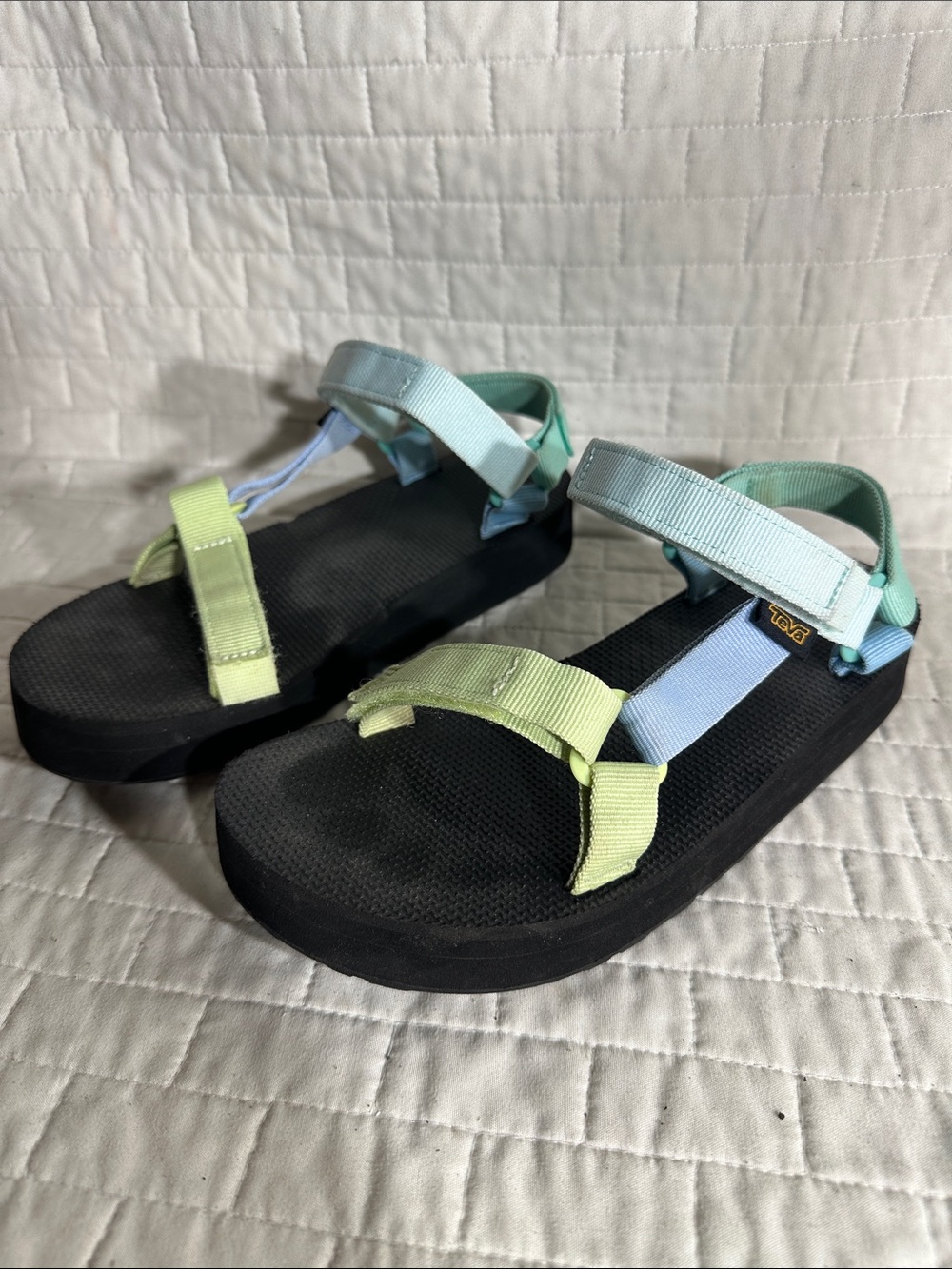 Teva Women's Midform Universal sandals in the Light Green Multi colorway